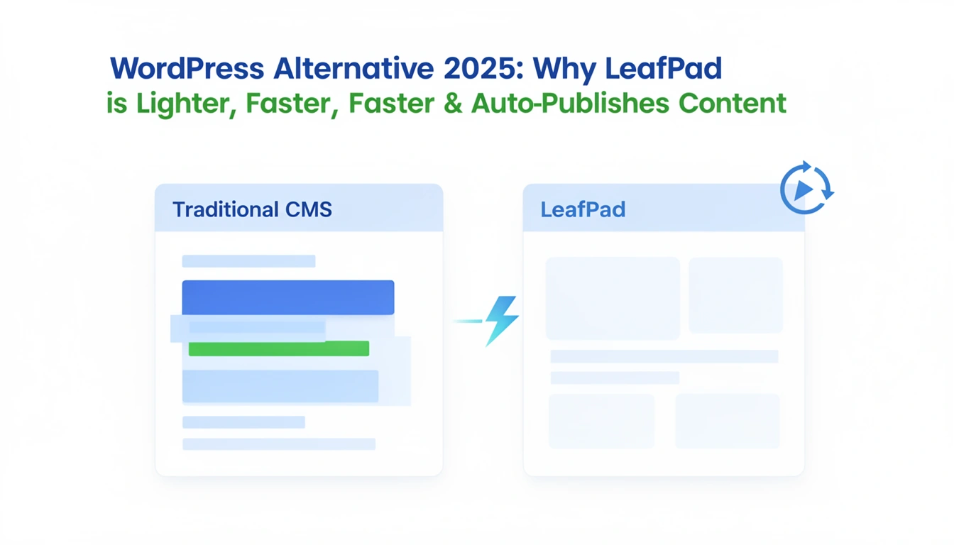 WordPress Alternative 2025: Why LeafPad is Lighter, Faster & Auto-Publishes Content